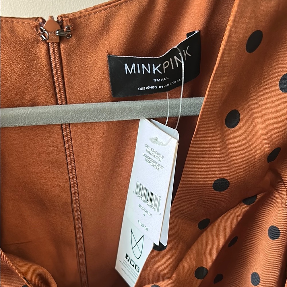 MINKPINK Elegant Rust Polka Dot Jumpsuit - Picture 4 of 5